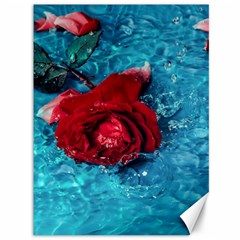 Red Roses In Water Canvas 36  X 48  by Audy