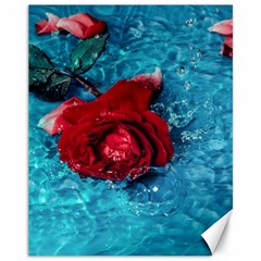 Red Roses In Water Canvas 11  X 14  by Audy