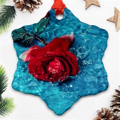 Red Roses In Water Ornament (snowflake)