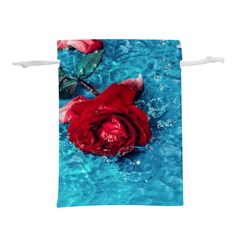 Red Roses In Water Lightweight Drawstring Pouch (l) by Audy