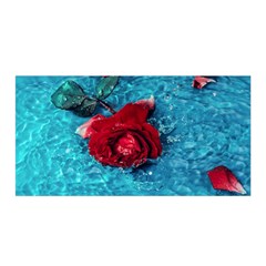 Red Roses In Water Satin Wrap by Audy