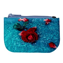 Red Roses In Water Large Coin Purse by Audy