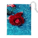 Red Roses In Water Drawstring Pouch (4XL) Front