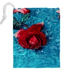 Red Roses In Water Drawstring Pouch (4XL) Back