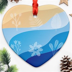 Flower Branch Corolla Wreath Lease Heart Ornament (two Sides)