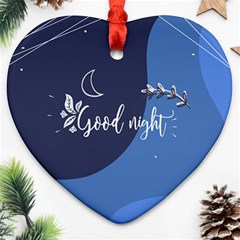 Background Good Night Heart Ornament (two Sides) by Mariart