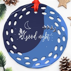 Background Good Night Ornament (round Filigree) by Mariart