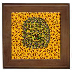 Lizards In Love In The Land Of Flowers Framed Tile by pepitasart