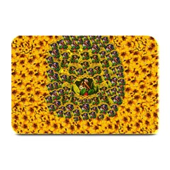 Lizards In Love In The Land Of Flowers Plate Mats by pepitasart