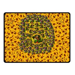 Lizards In Love In The Land Of Flowers Double Sided Fleece Blanket (small)  by pepitasart