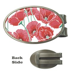 Red Poppy Flowers Money Clips (oval)  by goljakoff