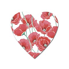 Red Poppy Flowers Heart Magnet by goljakoff