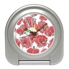 Red Poppy Flowers Travel Alarm Clock by goljakoff