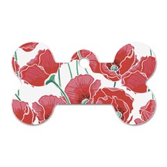 Red Poppy Flowers Dog Tag Bone (two Sides) by goljakoff