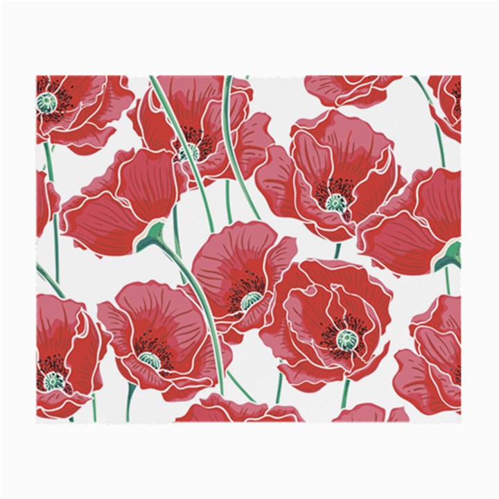 Red poppy flowers Small Glasses Cloth (2 Sides)