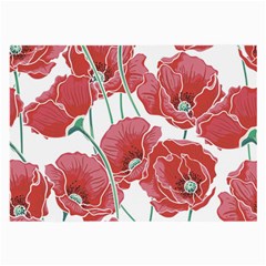 Red Poppy Flowers Large Glasses Cloth (2 Sides) by goljakoff