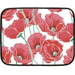 Red poppy flowers Double Sided Fleece Blanket (Mini)  35 x27  Blanket Front