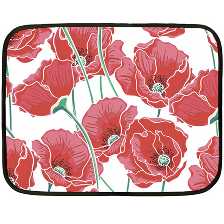 Red poppy flowers Double Sided Fleece Blanket (Mini) 