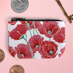 Red Poppy Flowers Mini Coin Purse by goljakoff