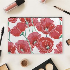 Red Poppy Flowers Cosmetic Bag (large) by goljakoff