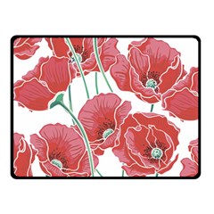 Red Poppy Flowers Fleece Blanket (small) by goljakoff