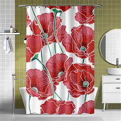 Red Poppy Flowers Shower Curtain 48  X 72  (small)  by goljakoff