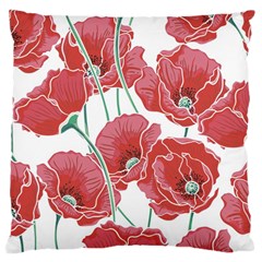 Red Poppy Flowers Large Cushion Case (one Side) by goljakoff