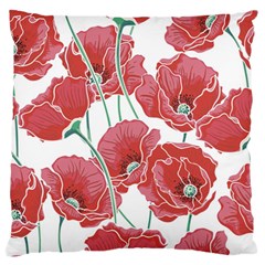 Red Poppy Flowers Large Flano Cushion Case (two Sides) by goljakoff