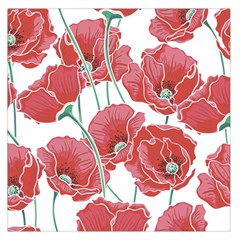 Red Poppy Flowers Large Satin Scarf (square) by goljakoff