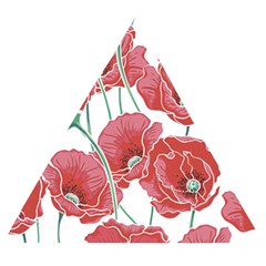 Red Poppy Flowers Wooden Puzzle Triangle by goljakoff