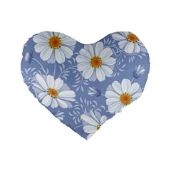 Chamomile Flower Standard 16  Premium Flano Heart Shape Cushions by goljakoff