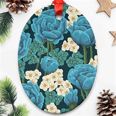 Blue roses Ornament (Oval)