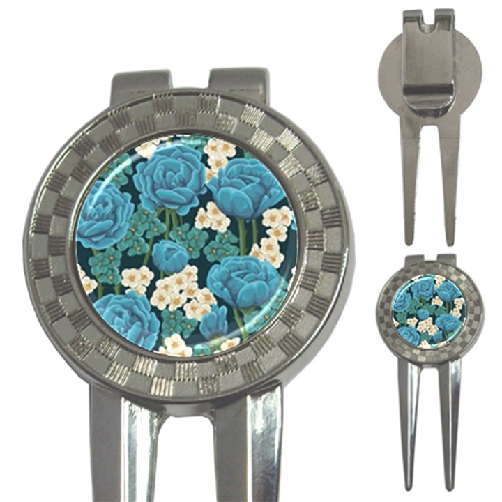 Blue roses 3-in-1 Golf Divots