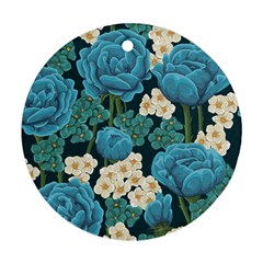 Blue Roses Round Ornament (two Sides) by goljakoff