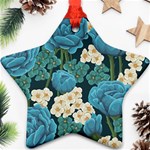 Blue roses Star Ornament (Two Sides) Back