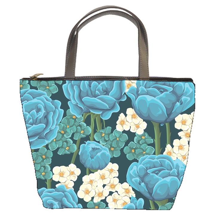 Blue roses Bucket Bag