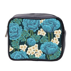 Blue roses Mini Toiletries Bag (Two Sides)