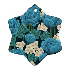 Blue Roses Snowflake Ornament (two Sides) by goljakoff