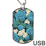 Blue roses Dog Tag USB Flash (Two Sides) Front