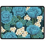 Blue roses Double Sided Fleece Blanket (Large)  80 x60  Blanket Front