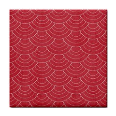 Red Sashiko Tile Coaster by goljakoff