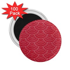 Red Sashiko 2 25  Magnets (100 Pack)  by goljakoff