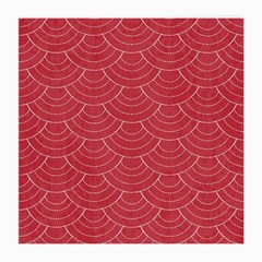 Red Sashiko Medium Glasses Cloth (2 Sides) by goljakoff