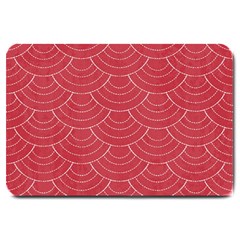 Red Sashiko Large Doormat  by goljakoff