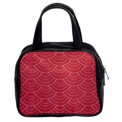 Red Sashiko Classic Handbag (two Sides) by goljakoff