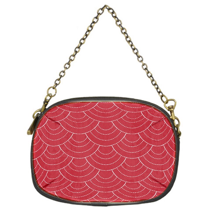 Red sashiko Chain Purse (One Side)