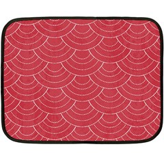 Red Sashiko Fleece Blanket (mini) by goljakoff