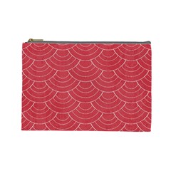 Red Sashiko Cosmetic Bag (large) by goljakoff