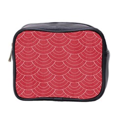 Red Sashiko Mini Toiletries Bag (two Sides) by goljakoff