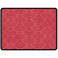 Red Sashiko Fleece Blanket (large)  by goljakoff